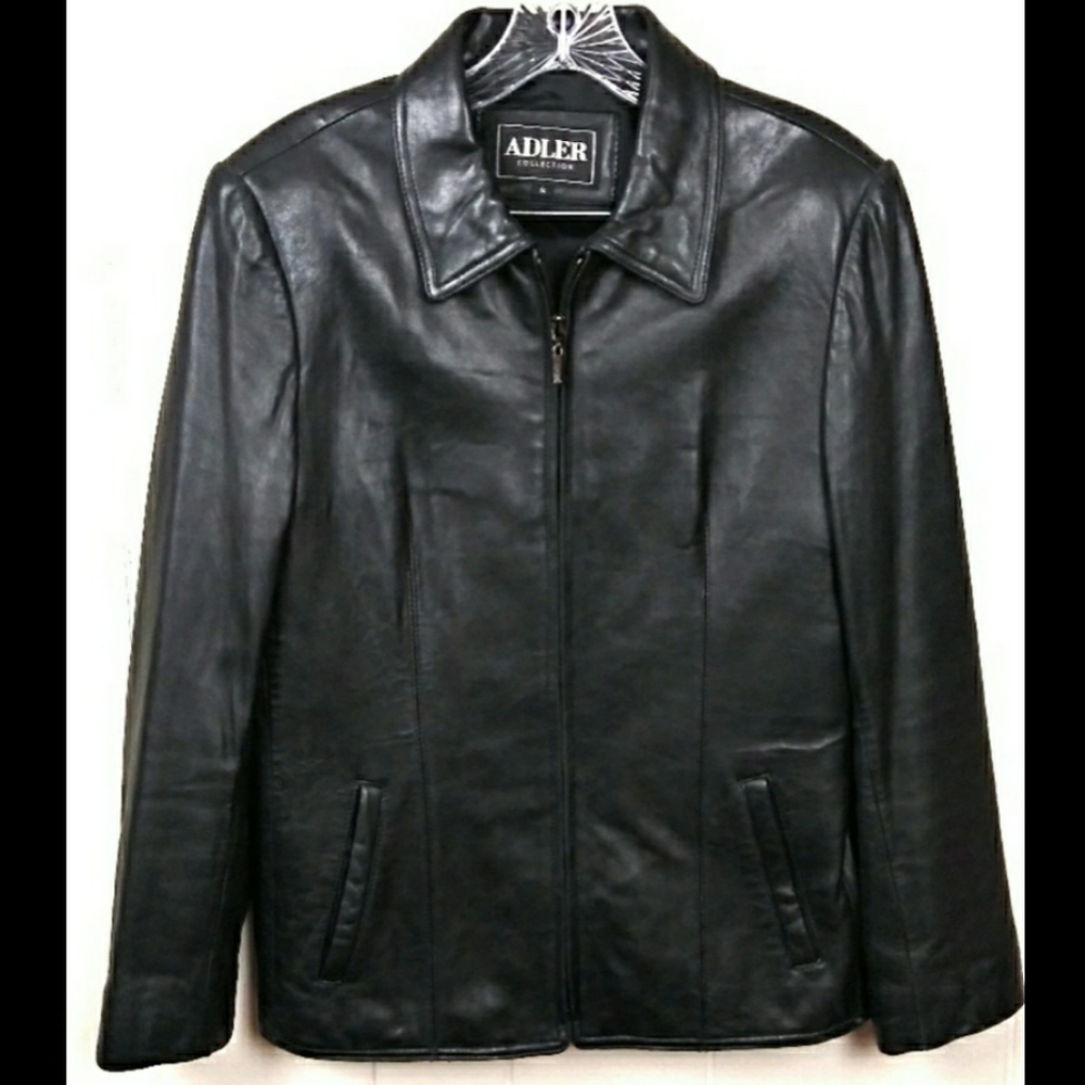 Adler Collection Lamb Skin Jacket Black Size Small